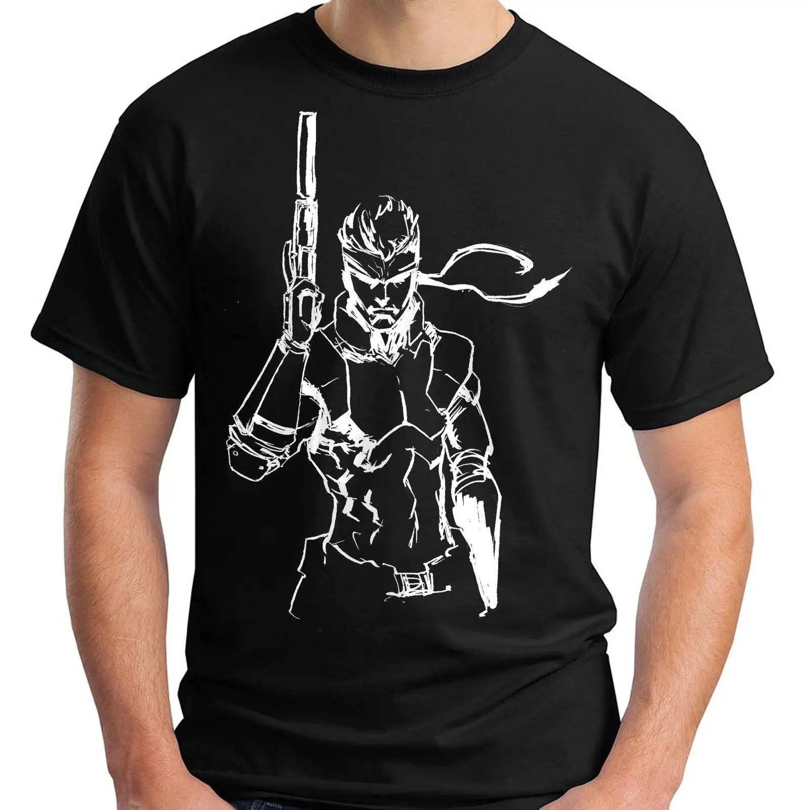 

New Metal Gear Solid Snake Black Men's T-Shirt Size S-5XL Cool Casual pride t shirt men Unisex New Fashion tshirt Loose Size