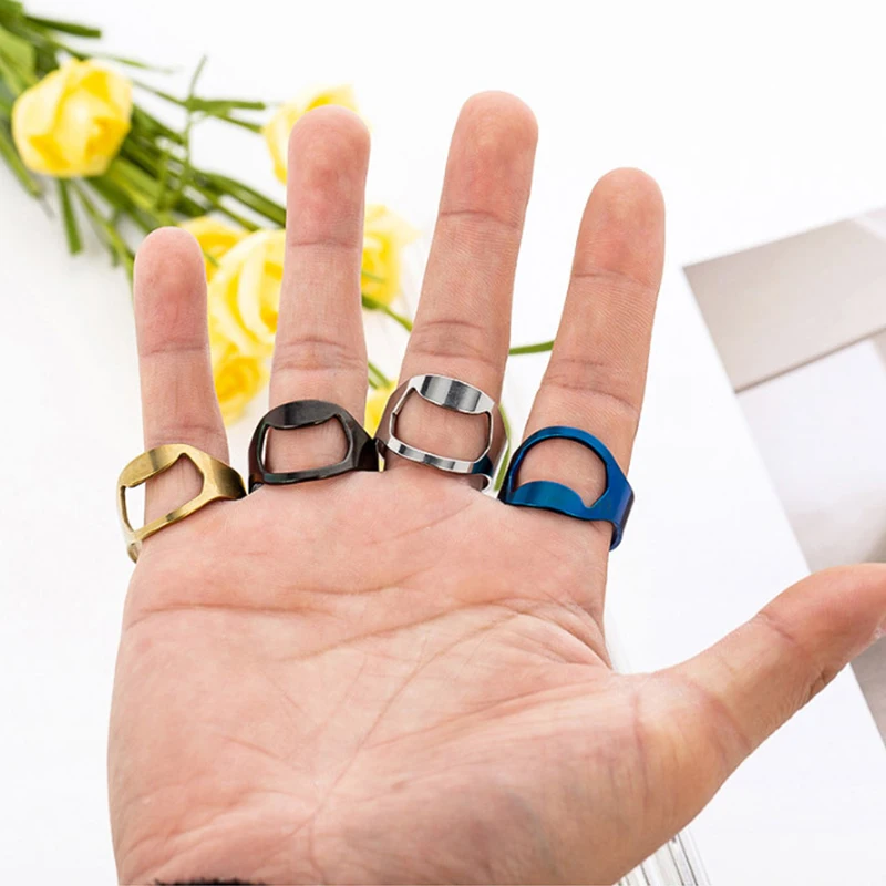

1PCS Multi-function Stainless Steel Colorful Ring-Shape Opener Beer Bottle Opener Diameter 22mm Creative metal Beer Openers