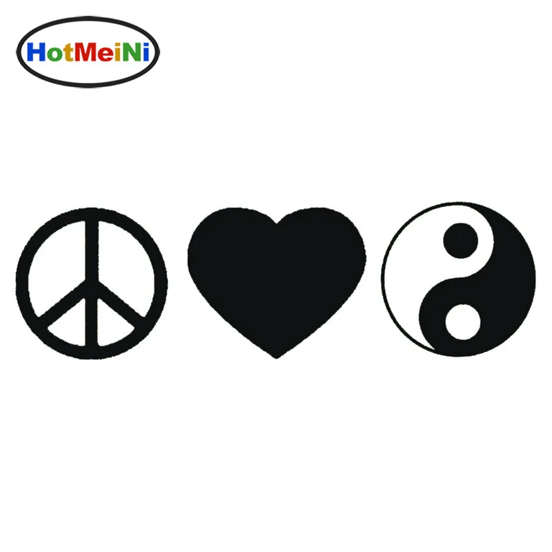 

HotMeiNi Car Styling Warm Logo Combination Peace Love Yin Yang Tai Chi Gossip Sticker SUV Window Bumper Kayak Decal 16*6 cm