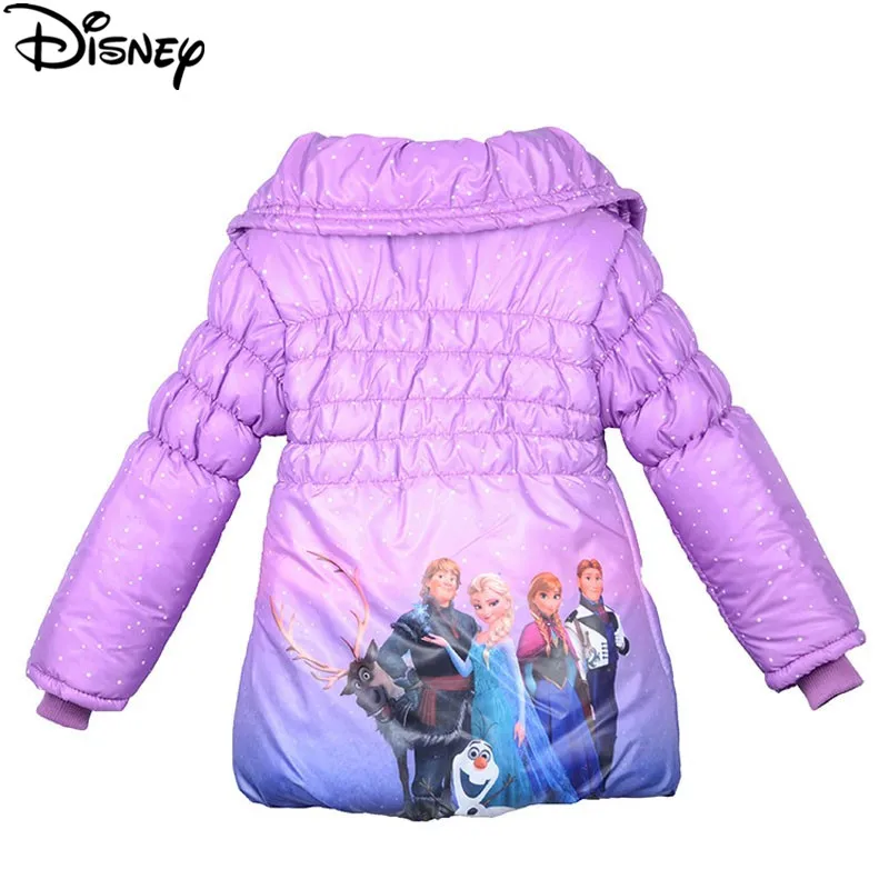 Disney Замороженные зимняя куртка для девочек мультфильм Минни пальто парка с хлопчатобумажной подкладкой одежда Детская Одежда для девочек костюм для детей