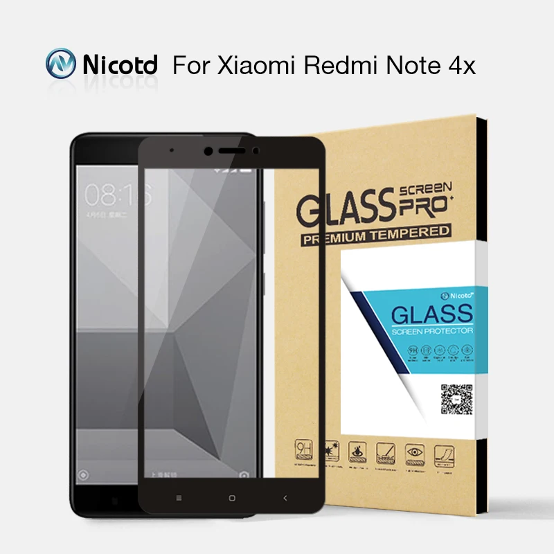 Nicotd for Xiaomi Redmi Note 4X Tempered Glass 5 5 inch Full Cover Screen Protector For