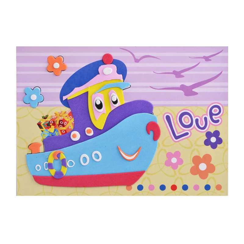 20style designs /lot DIY Cartoon Animal 3D EVA Foam Sticker Puzzle Series E Early Learning Education Toys for Children