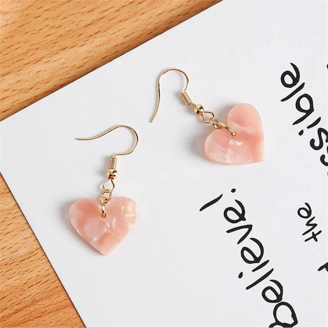 Korean Pink Tassel Acrylic Earrings 4