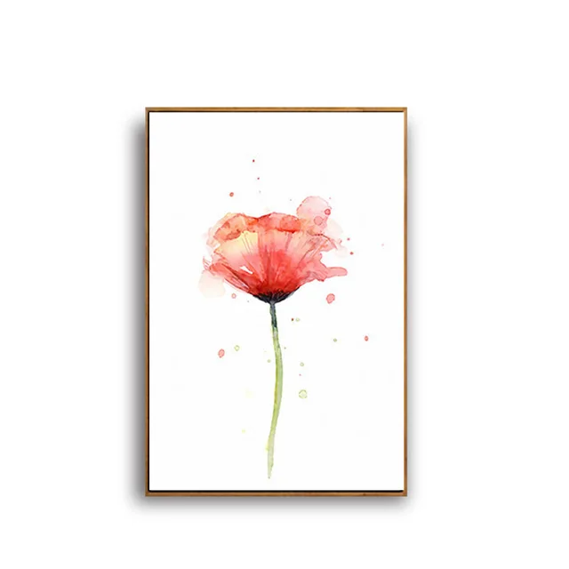 Haochu Modern Suluboya Taze Hashas Bitki Cicek Lale Gul Tuval Boyama Nordic Duvar Resmi Ev Dekor Cerceve Modern Watercolor Canvas Paintingwall Pictures Aliexpress