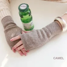 Распродажа, перчатки из натуральной овечьей шерсти, женские перчатки с открытыми пальцами, зима-осень, вязаные женские перчатки без пальцев, рукавицы на запястье