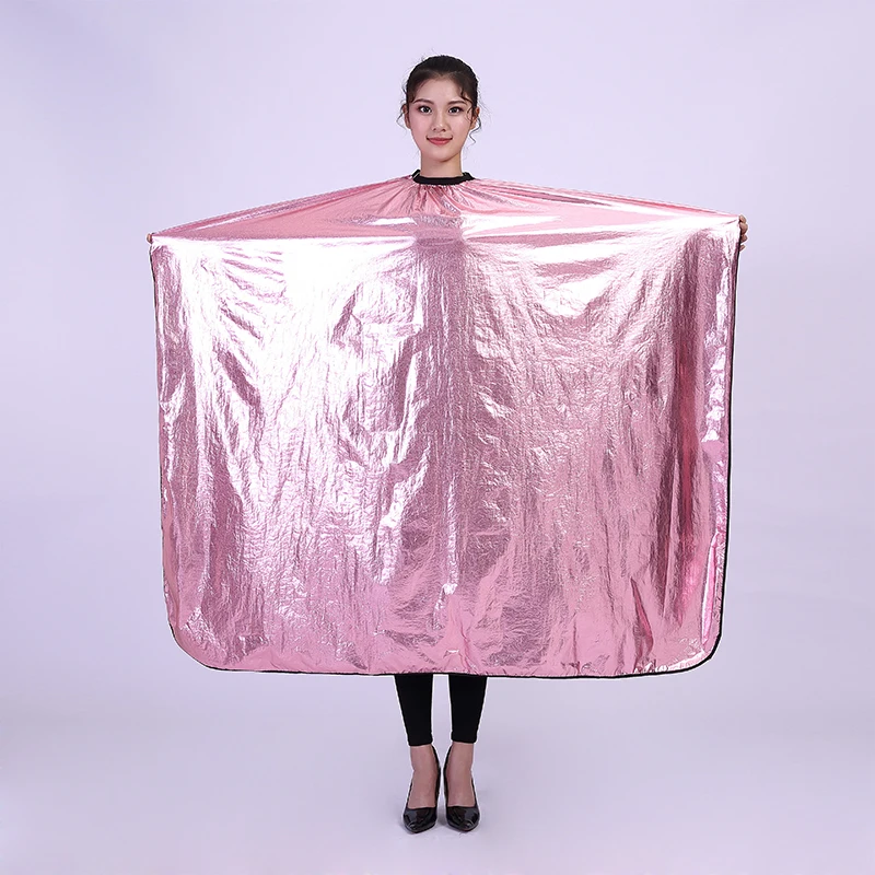 Salons Hairdressing Cape Shinning Pink Bib Apron Uniform Hairdresser