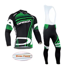 

2018 Orbea Pro Team Cycling Jersey Long Sleeves Set Winter Thermal Fleece Ropa Ciclismo MTB Bike Clothing Maillot Mountain K16