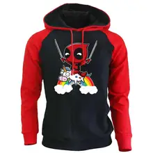 Забавные толстовки с героями мультфильмов Дэдпул для мужчин осень зима реглан рукав толстовка хип хоп Мужская толстовка брендовый спортивный костюм с капюшоном