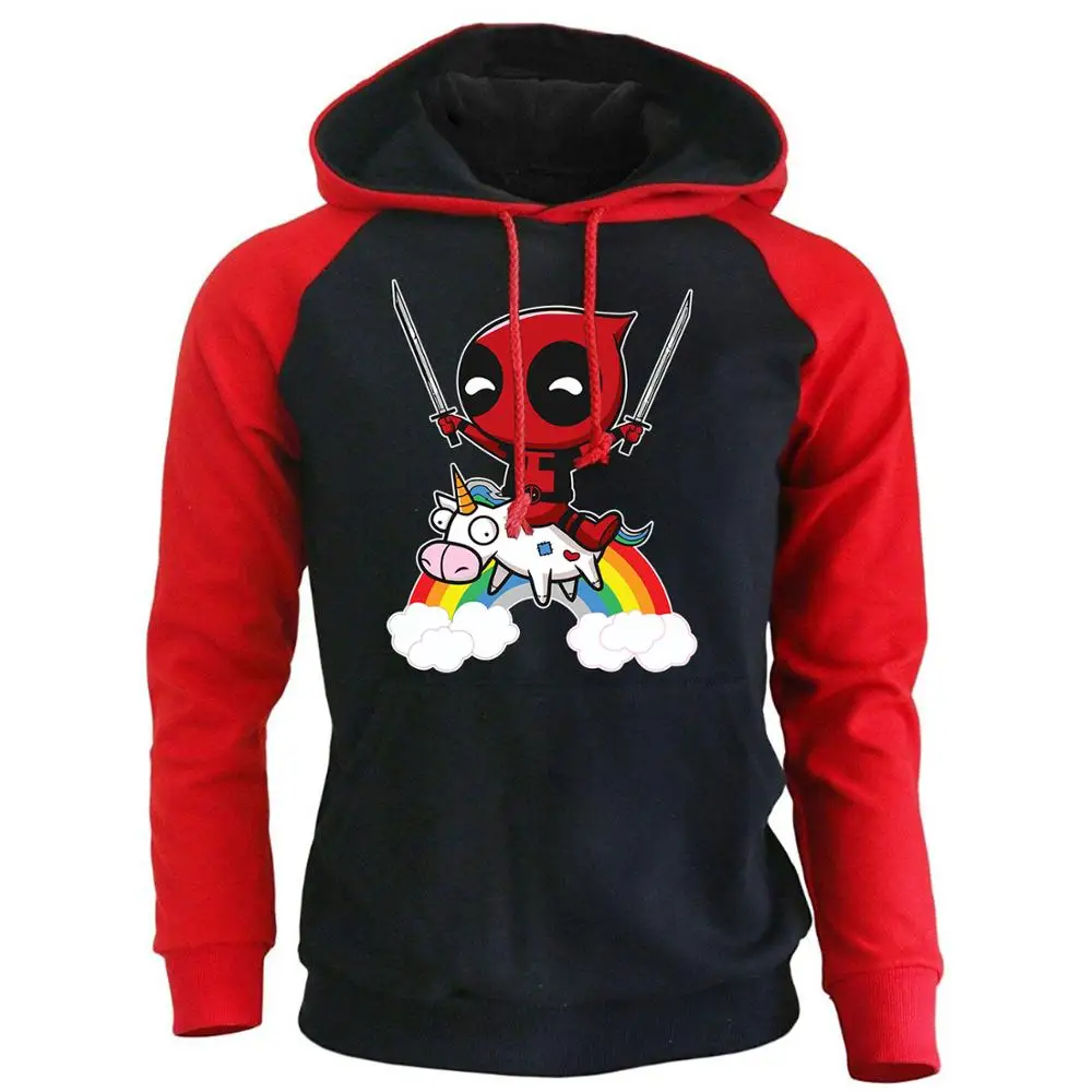 DEADPOOL الكرتون مضحك هوديس للرجال 2018 الخريف الشتاء راجلان كم البلوز الهيب هوب الرجال هوديي العلامة التجارية رياضية هودي