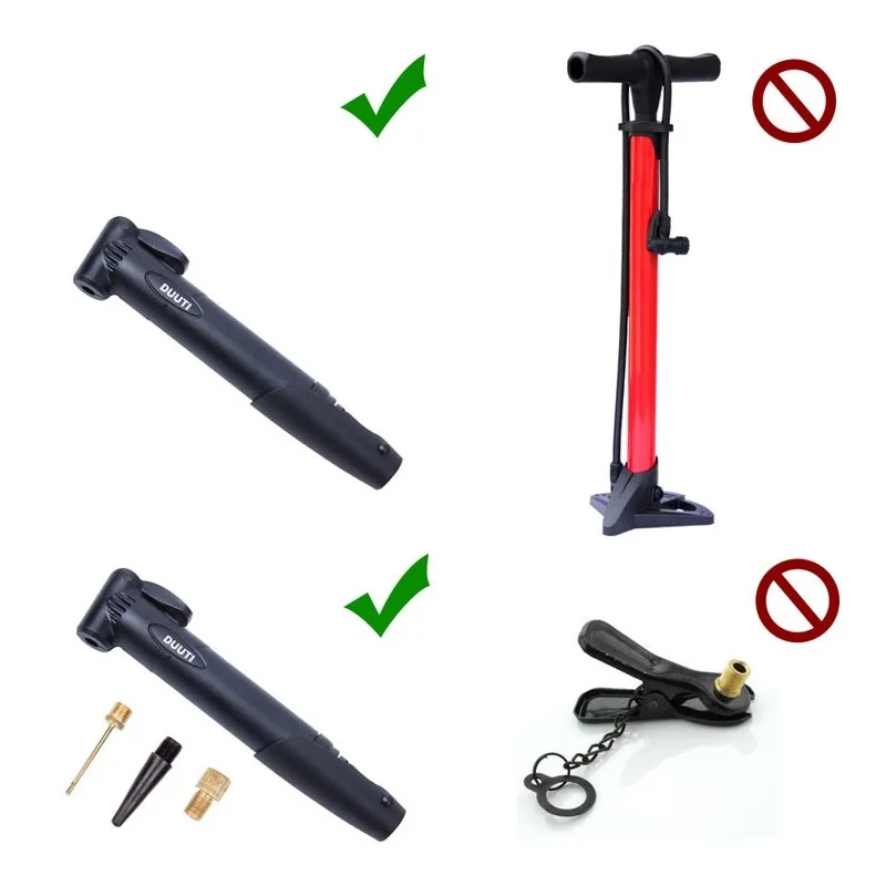 Bicycle Pump Portable MTB Road Bike Tire Tyre Ball Toy Inflator Mini Pump Cycling Air Pump with 3 kinds of Valves and Pump Clip