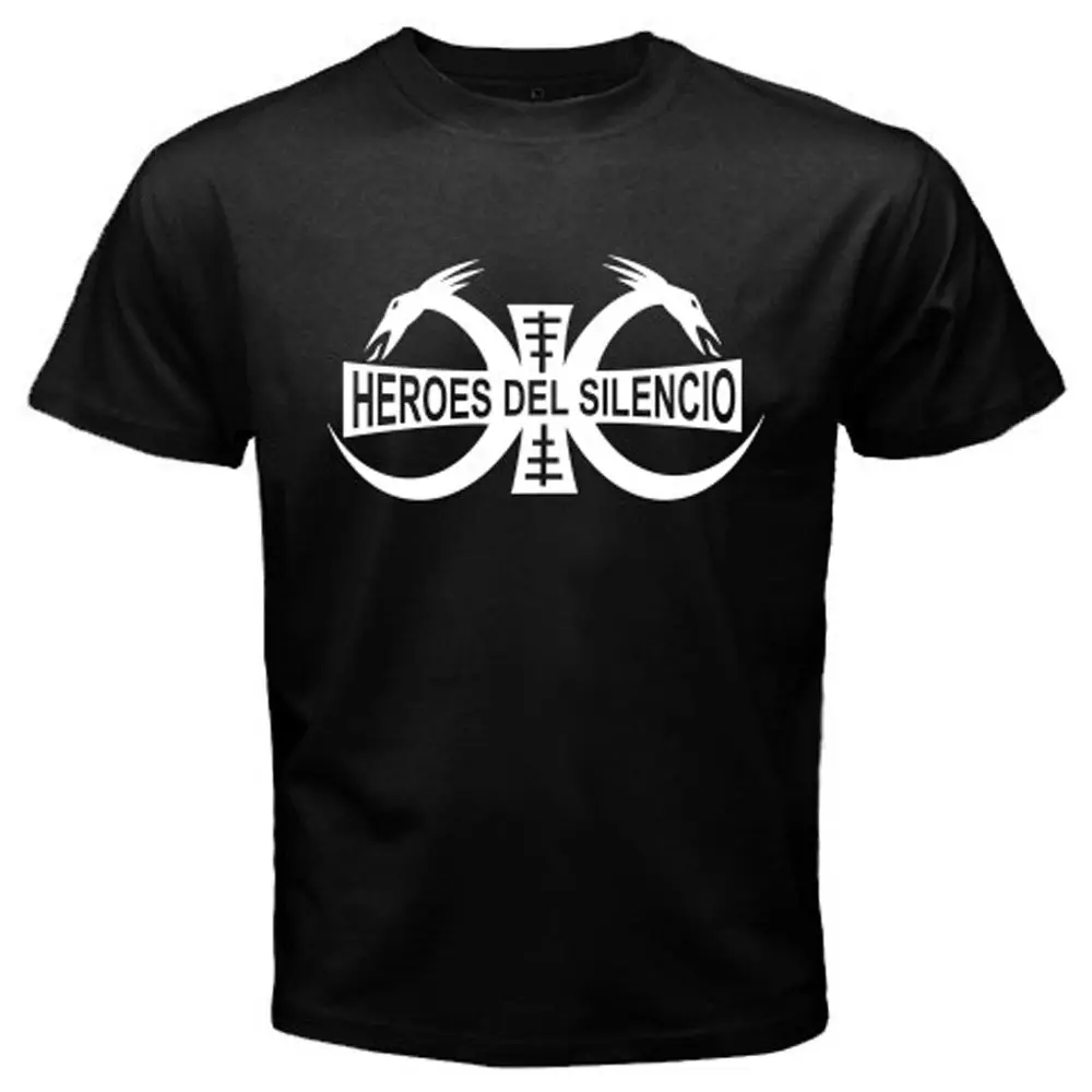 NEW HEROES DEL SILENCIO Rock Band Logo Men's Black T-Shirt Size S to 3XL | Мужская одежда