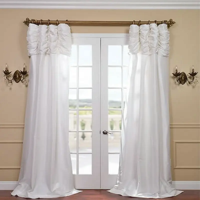 Роскошные шторы для роскошного окна комнаты, индивидуальные готовые оконные шторы/шторы для гостиной/спальни, одноцветная панель - Цвет: White