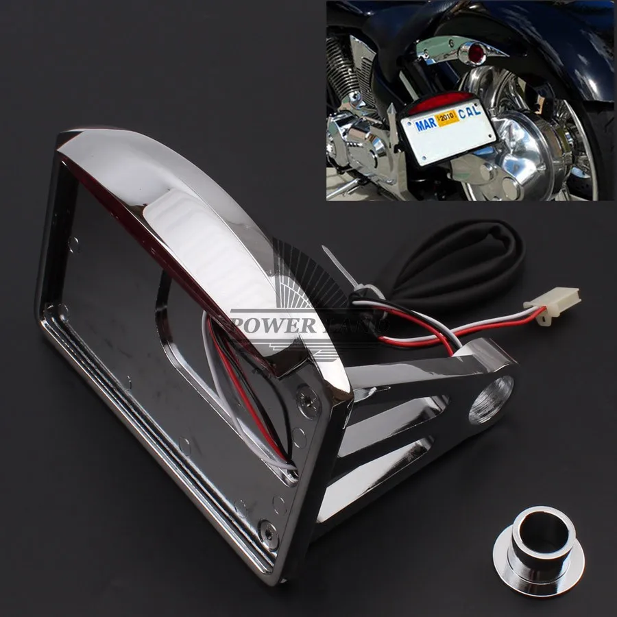 Skup Chrom czarna aluminiowa oś tylna mocowanie boczne uchwyt na tablicę rejestracyjną LED tylny hamulec lekka rama uchwyt do harleya Customs Choppers