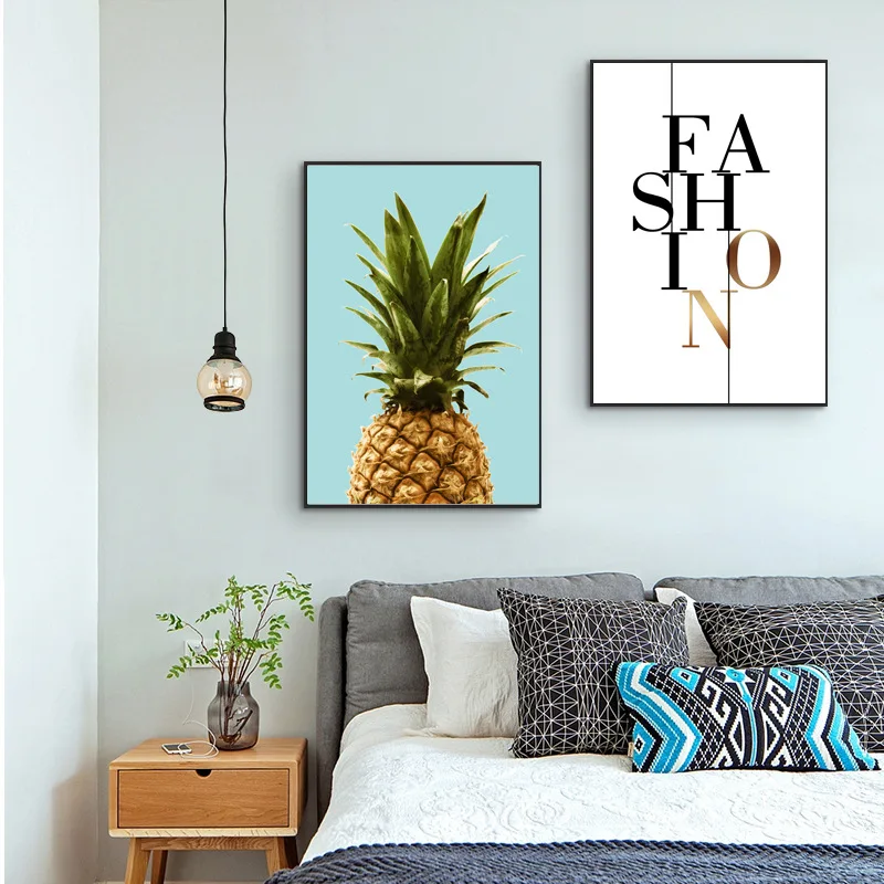 

Pineapple Motivational Quotes Minimalist Nordic Poster Wall Art Canvas Painting Modern Picture Print Home Office Room Decoration