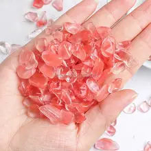 300 г красный натуральный стеклянный камень декоративные стеклянные шарики галька стеклянные бусины для вазы Аквариум Украшение Декор сада