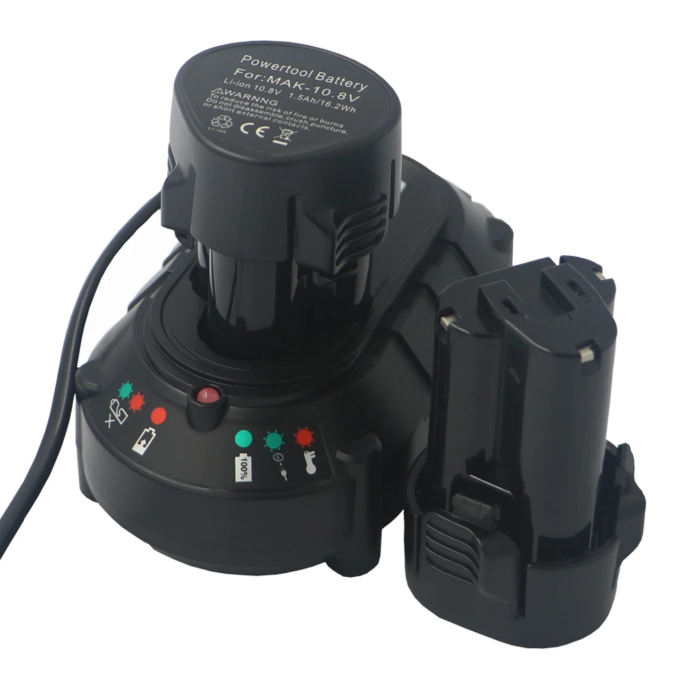 

2pcs BL1013 Lithium Electric tool battery 10.8V 2/1.5Ah +Mini Charger For MAKITA 194550-6 194551-4 BL1013 BL1014 Electric Tool