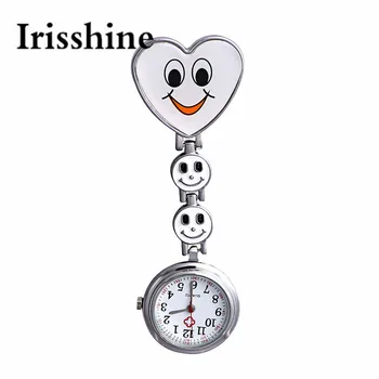 

Irisshine Lady Women's Smiling Face Heart Clip-On Pendant Nurse Brooch Pocket & Fob Watches Women watches fashion Gift Jan1