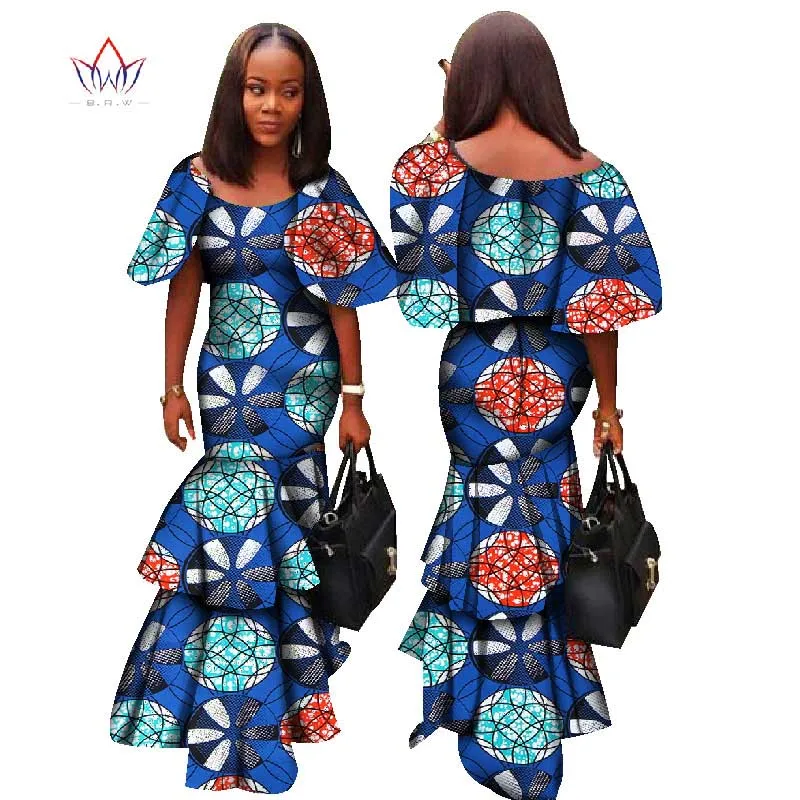 Модные африканские платья для Для Женщин Дашики Sxey элегантный традиционный Африканский костюмы плюс размеры длинное платье леди WY1331