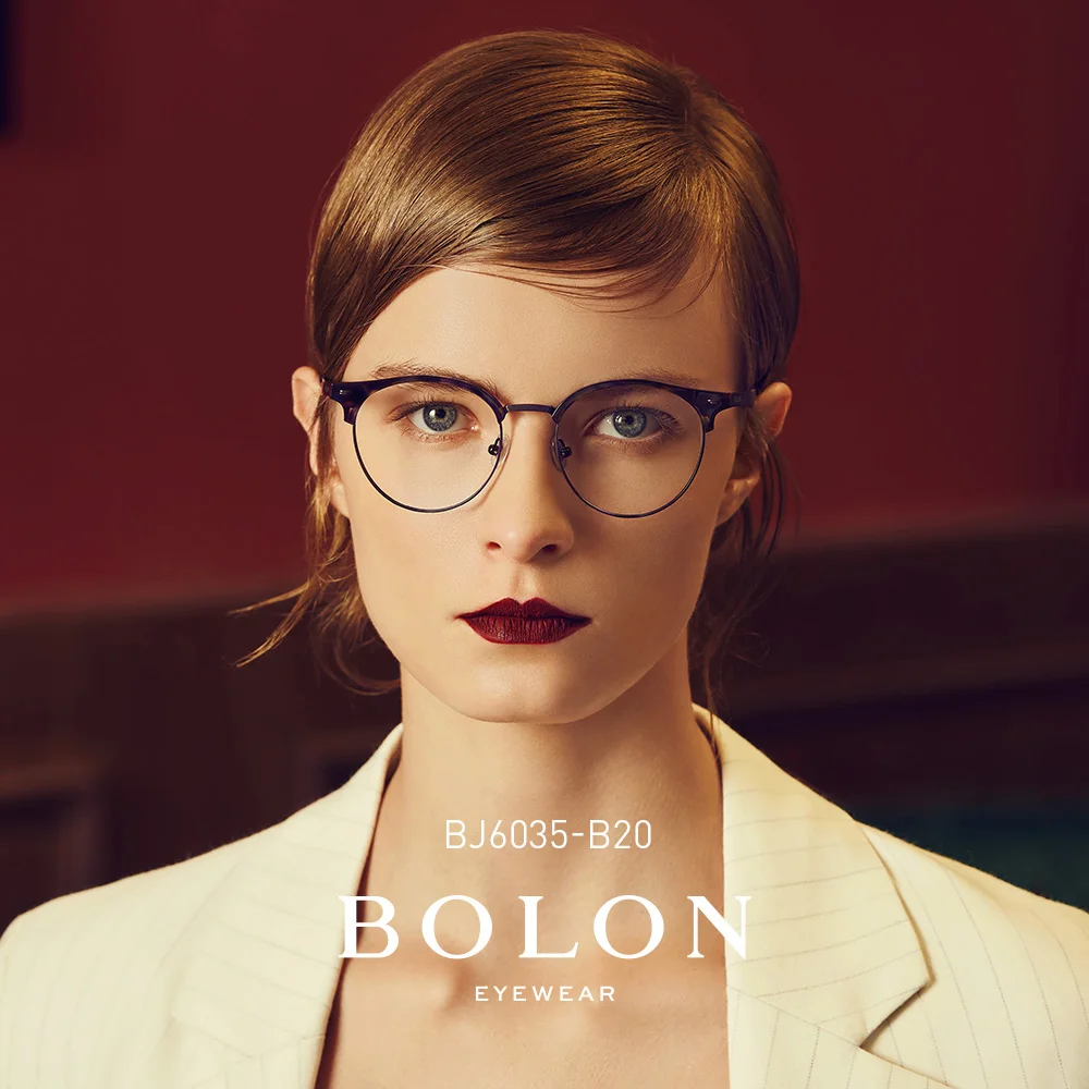 

BOLON Round Glasses Frame for Women Men Vintage Cat Eye Eyeglasses Frame Retro Optical Glass Spectacles Women BJ6035