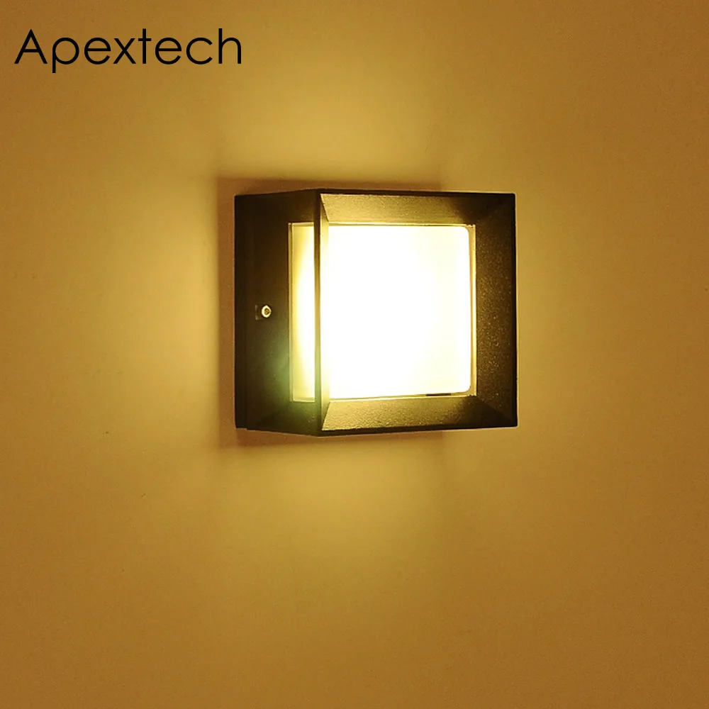 

Apextech Modern Nordic LED Wall Lamp 6W Square Waterproof Porch Balcony Wall Light Outdoor Door Post Lamp Courtyard Decoration