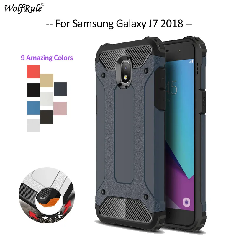 

For Fitted Cases Samsung Galaxy J7 2018 Case WolfRule TPU & PC Armor Bumper Housings Phone Case For Samsung J7 2018 Cover J737A
