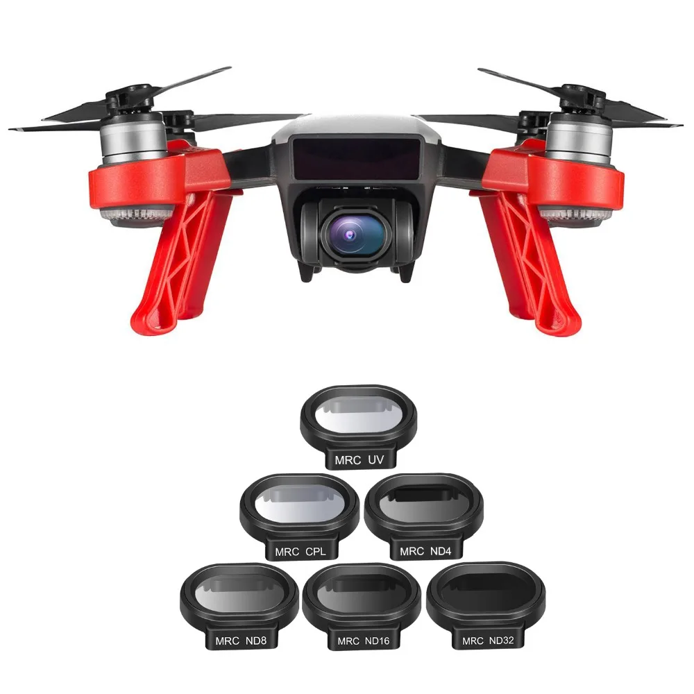 

Neewer 6 Pieces Complete Drone Lens Filter Kit for DJI SPARK Quadcopter Includes Multi-coated MC-16 HD Neutral Density Filters