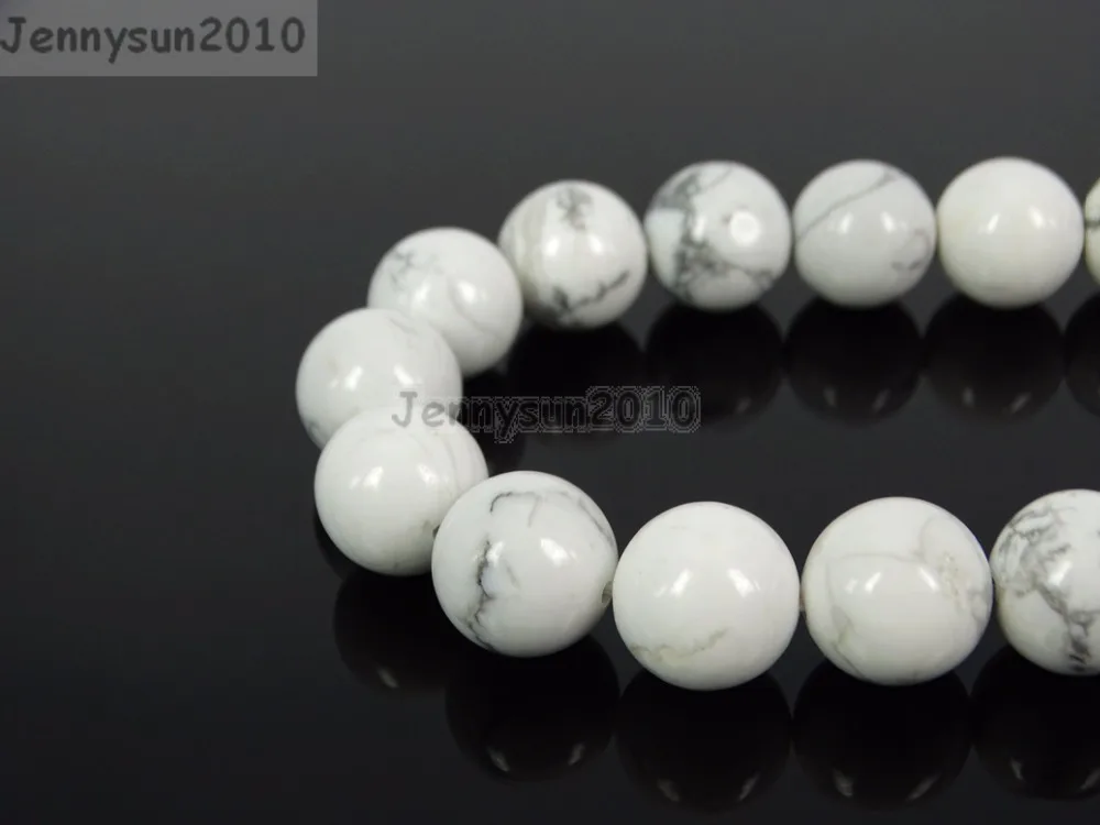 White Howlite Turquoise Gemstone Round Beads 2mm 3mm 4mm 6mm 8mm 10mm 12mm 15" 