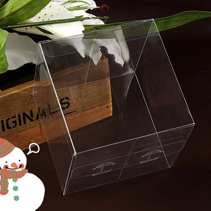 Подарочной коробке 8x8x8 см из прозрачного ПВХ упаковочные коробки из прозрачного ПВХ коробки, коробки конфет, 24 шт./лот