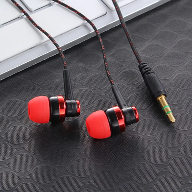 3,5 мм проводки сабвуфер наушники плетеная веревка провод тканевая веревка ушной Шумоизолирующий наушник для MP3 MP4
