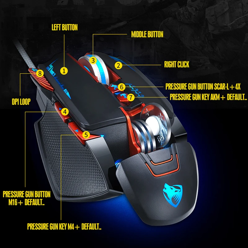 Мышь Компьютерная Оптическая Проводная игровая эргономичная 3200DPI USB|rechargeable wireless