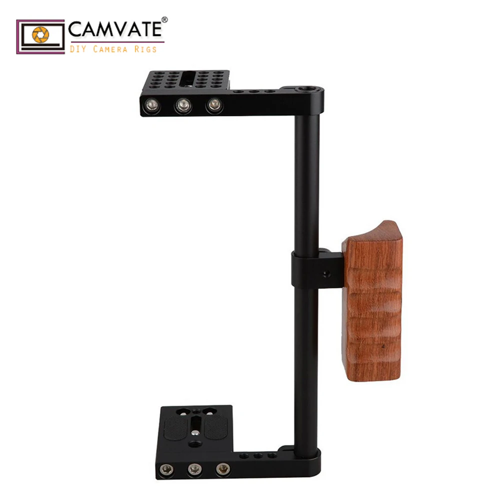 CAMVATE DSLR Камера клетку с деревянным ручка для Nikon D800 стабилизатор Steadicam C1412 Камера фотографии аксессуары