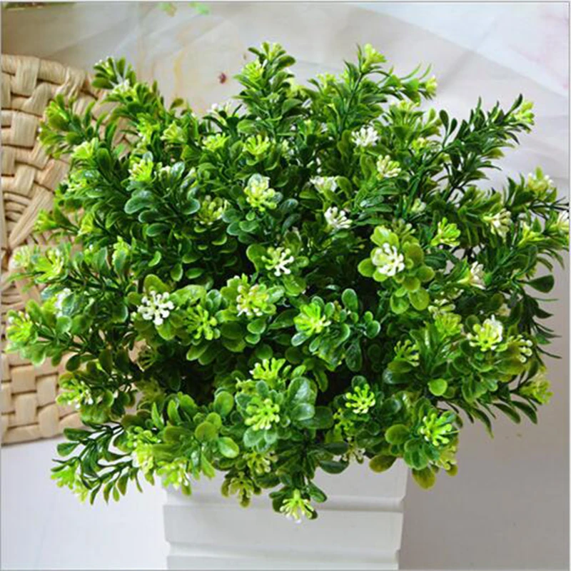 

GXINUG Green Plastic Artificial Fake Silk Flower Aquatic Plants Leaves DIY Wedding Decoration Wreath Home Decor