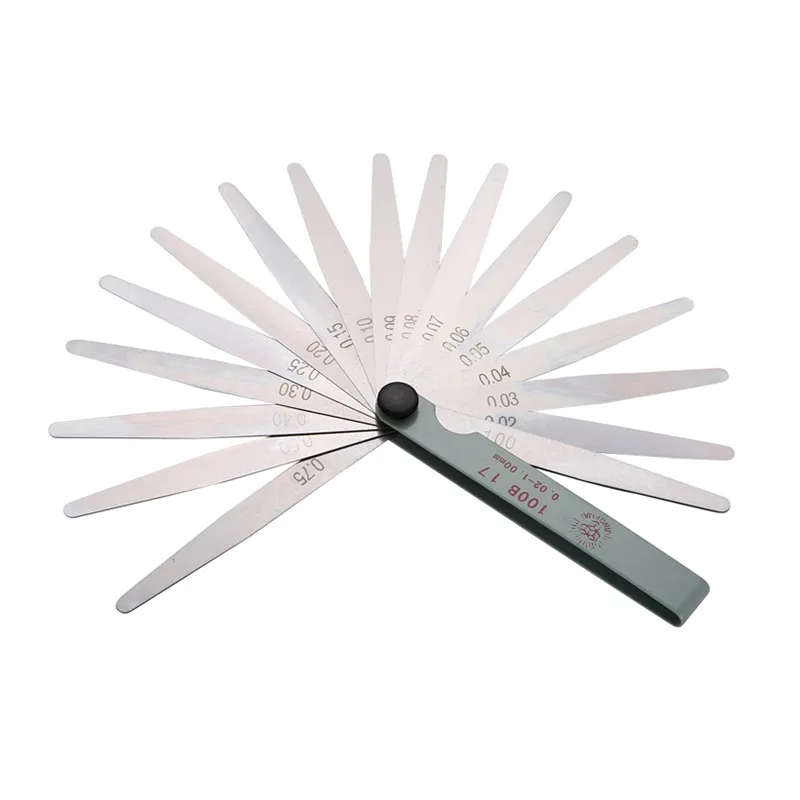 100mm 17 Blade Metric Feeler Gauge 0.02 1.00mm Carbon Steel Gap Filler