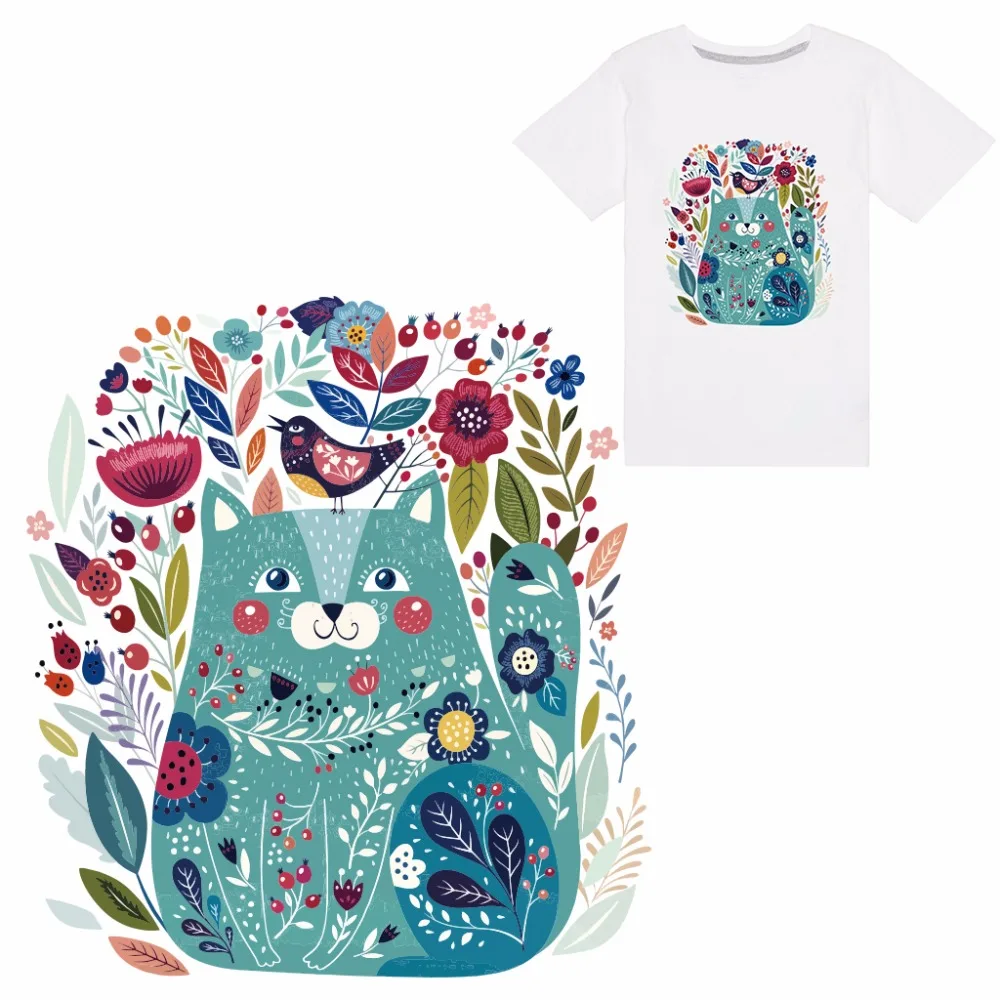

1Pc Cat Iron On Patch DIY Heat Transfer Sticker Applique Clothing Fabric T-Shirt