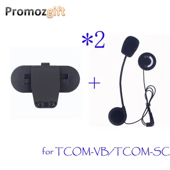 

2 PCS Earphone&Clip for TCOM-VB / TCOM-SC Motorbike Intercomunicador BT Bluetooth Motorcycle helmet walkie talkie