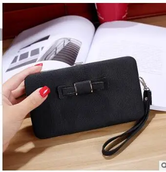 

New ladies' wallets, ladies' long style bow tie, Korean mobile phone bag, large size wallet