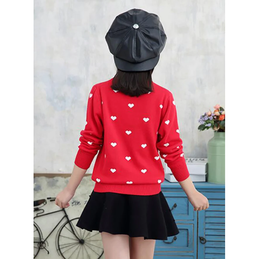 Girls winter sweaters baby wool Warm Pullovers children spring Knitted jacket 4-17T teenage winter velvet sweater girls pull