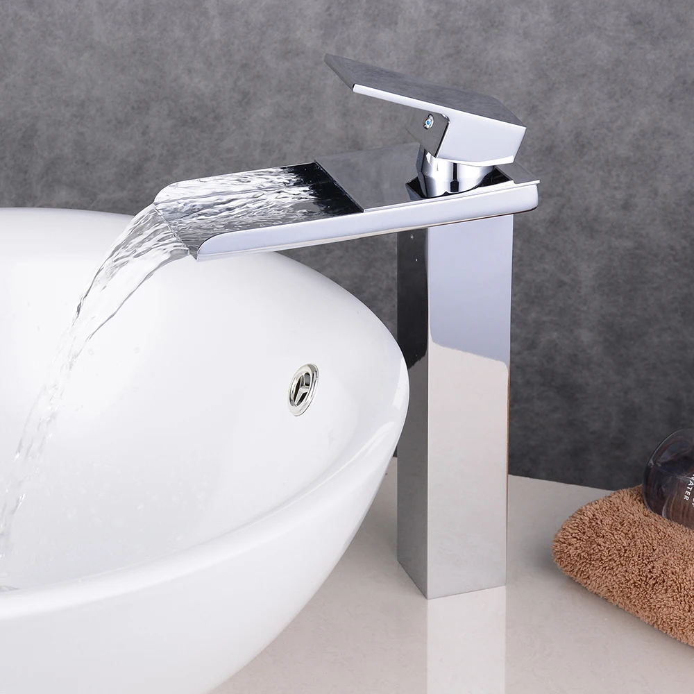 Chrome Bathroom Basin Faucet Water Powered Faucet Brass Mixer Tap Waterfall Faucets Hot/Cold Crane Basin Tap Vessel Single Hole Chrome Bathroom Basin Faucet Water Powered Faucet Brass Mixer Tap Waterfall Faucets Hot/Cold Crane Basin Tap Vessel Single Hole