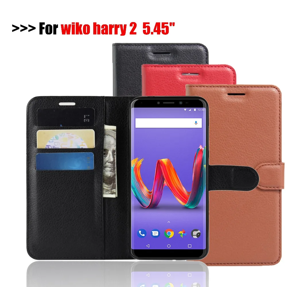 Чехол-бумажник с подставкой для Wiko Harry 2 из искусственной кожи, флип-чехол для Wiko Harry 2 Harry2 WikoHarry2 5,4", Чехол-держатель для карт