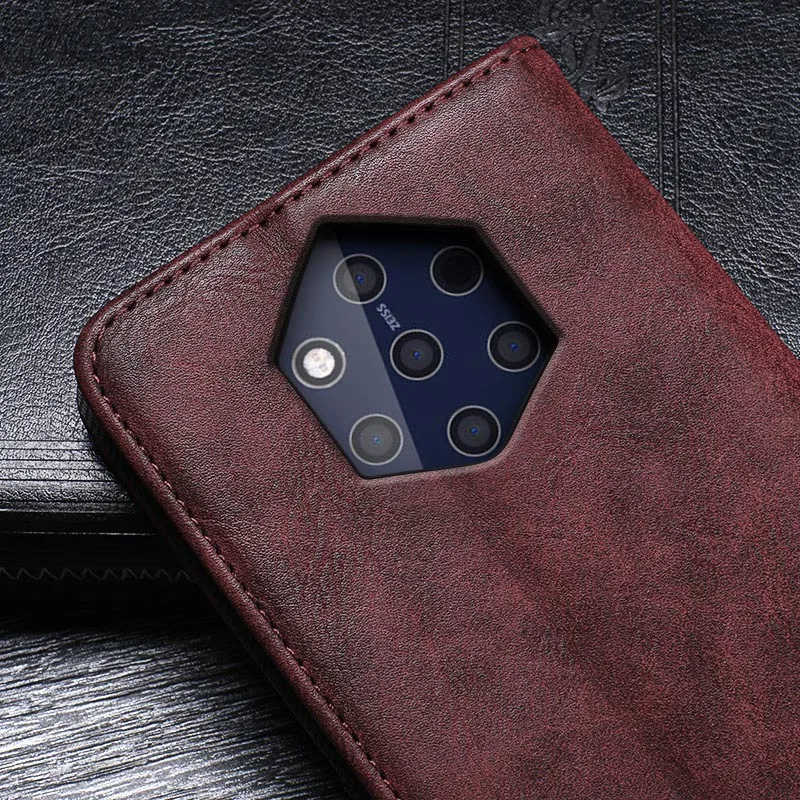 Для Nokia 9 PureView TA-1082 чехол 5,9" Роскошный Бизнес Флип PU кошелек ретро кожаные чехлы для Nokia 9 Pure View TA-1087 чехол