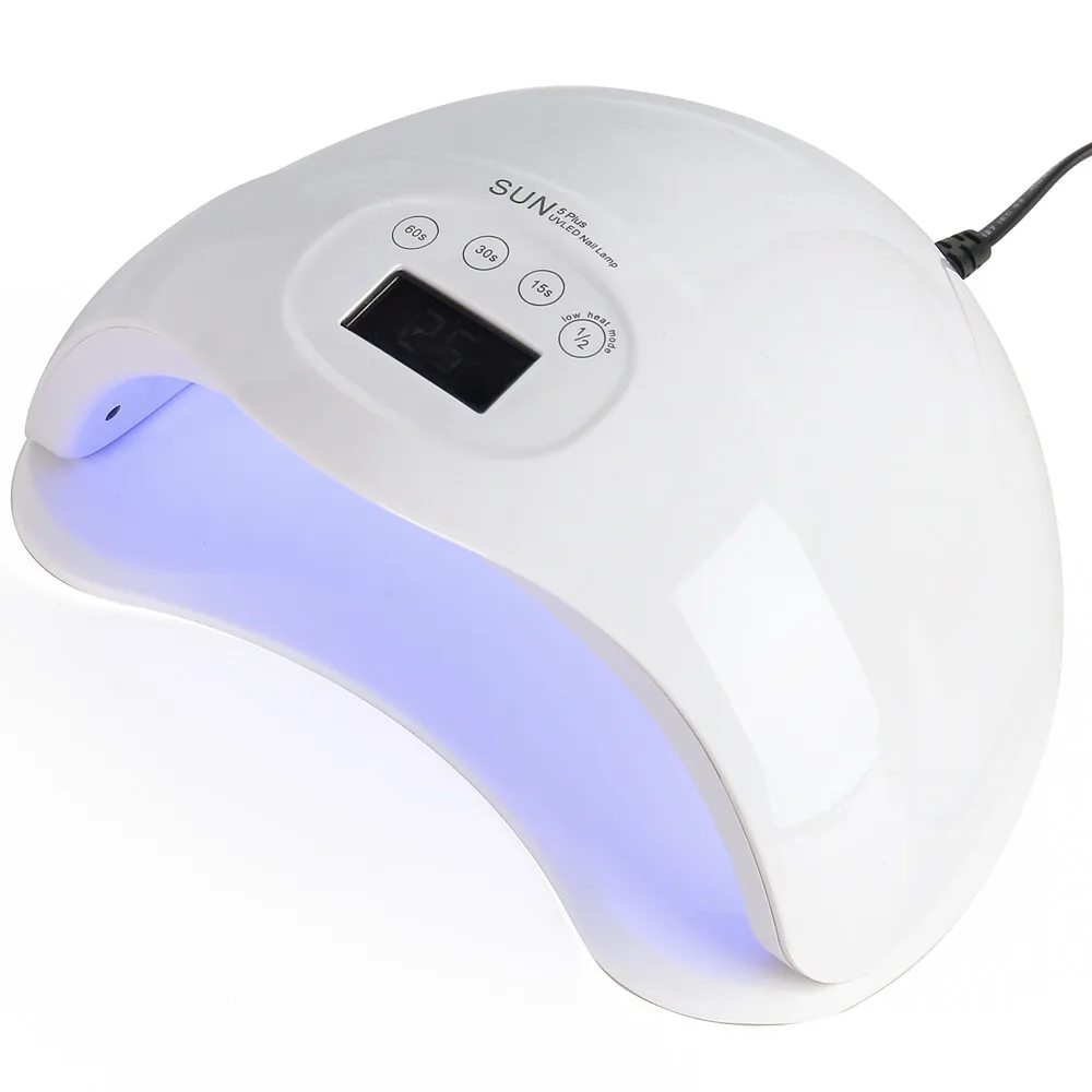 SUN5 Plus 48W Dual UV LED Nail Lamp Nail Dryer Gel Polish Curing Light with Bottom 30s/60s Timer LCD display