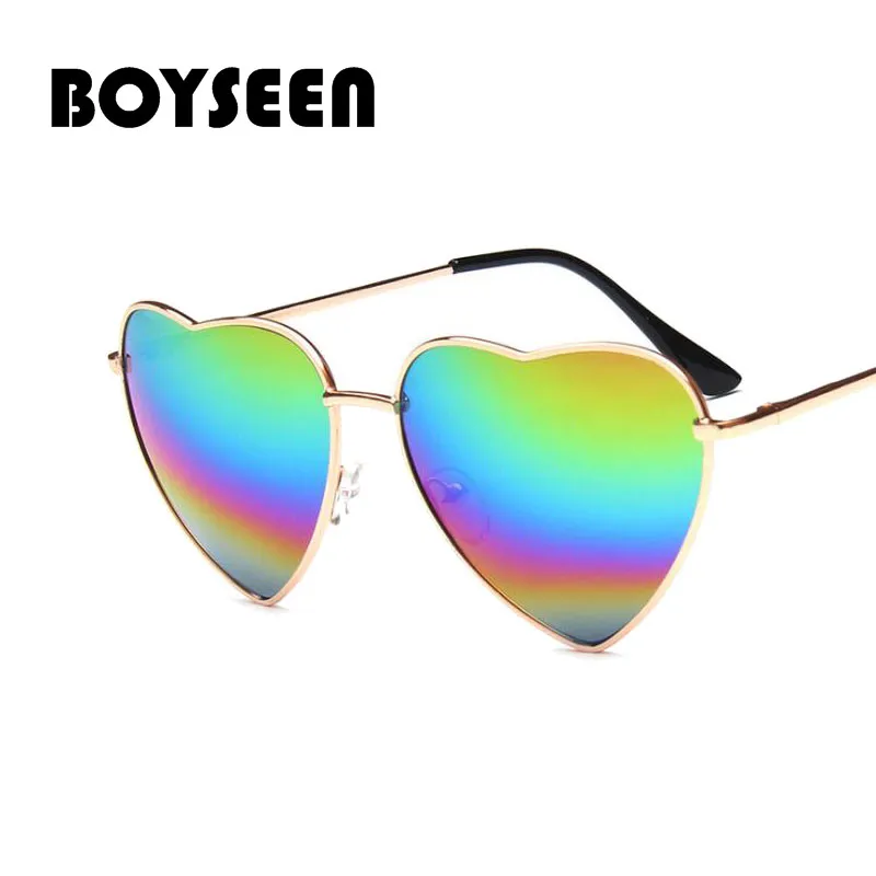 

BOYSEEN Sunglasses Women Fashon Glasses Love Heart Style Vintage Oculos Summer Retro Sun Glasses Shades 2017