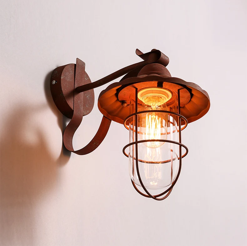

American Vintage Edison Wall Lamp Wrought Iron Do Old Wall Lights For Home Coffee Shop Decoration Wall Mounted Lights