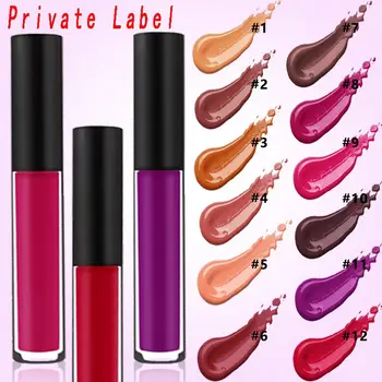 

Long-lasting Blank No LOGO Light Moisture Brightening Lip Gloss Liquid Lipstick No Matte CAN PRIVATE LABEL if meet minimum