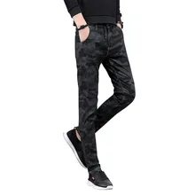 Мужские джинсы мода камуфляж, узкий деним джинсы для мужчин эластичный пояс повседневные джинсы бренд плюс размер