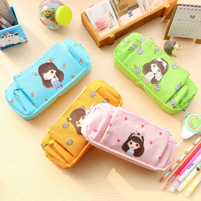 

Small fresh creative minimalist large capacity student stationery pencil bag