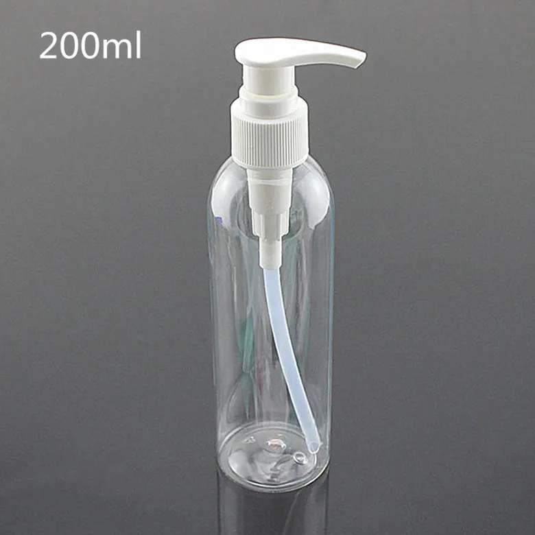 Free shipping,30pcs,200ml Transparent flat shoulder screw pump bottles, shampoo bottles