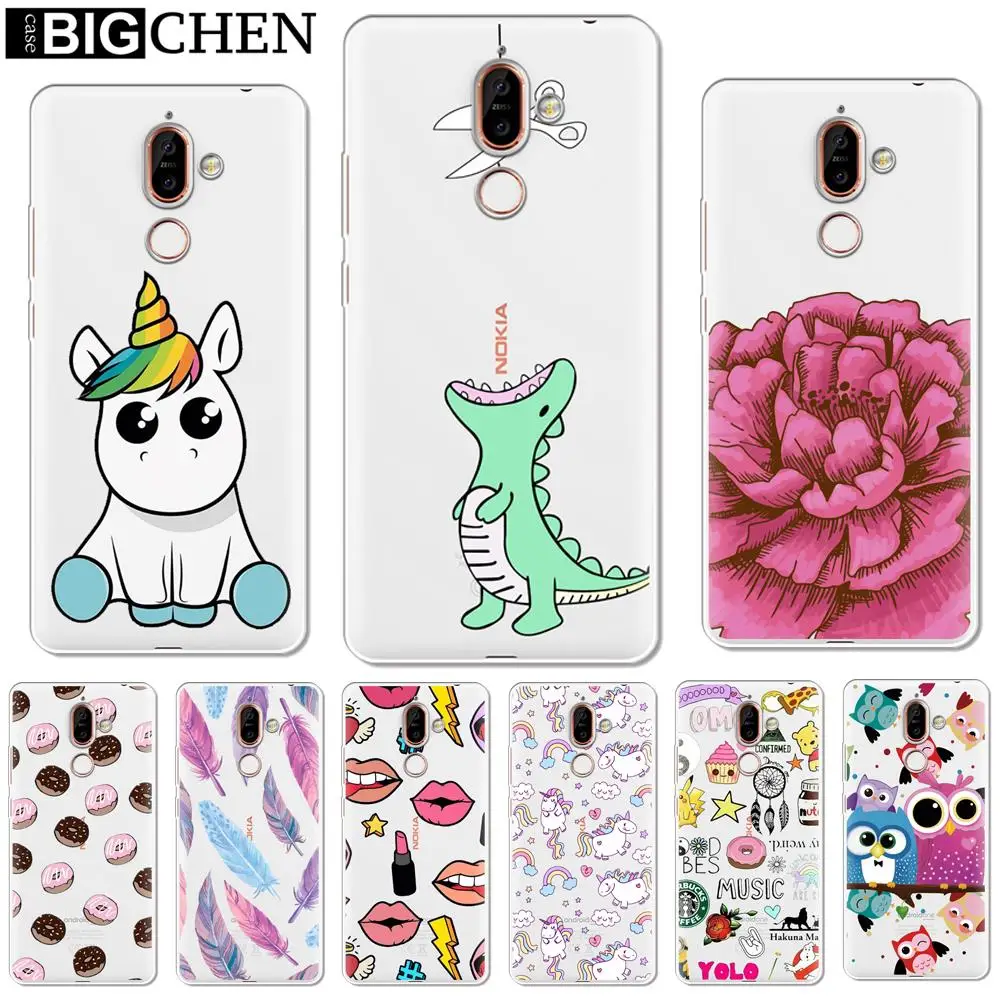 

BIGCHEN Soft Silicone TPU Phone Case Cover For Nokia 1 3 5 8 6 2 7 Plus 9 X6 2.1 3.1 5.1 6.1 2018 Phone Back Cases Coque etui