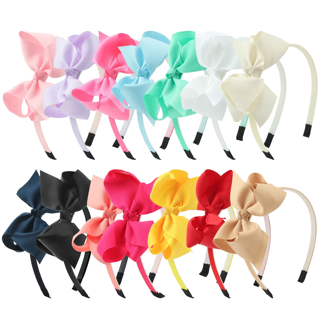 1 Pc Girls Hairbands With Bows 4 Inch Big Bow Hairband Solid Ribbon
