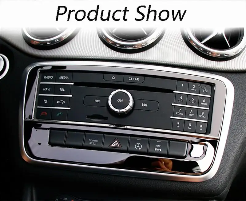Carro-estilo de Aço Guarnição para Mercedes Cla a Classe Inoxidável Controle Condicionado Painel Decorativo Capa Benz Gla 200 220 ar cd 8 Cheap Molduras interiores